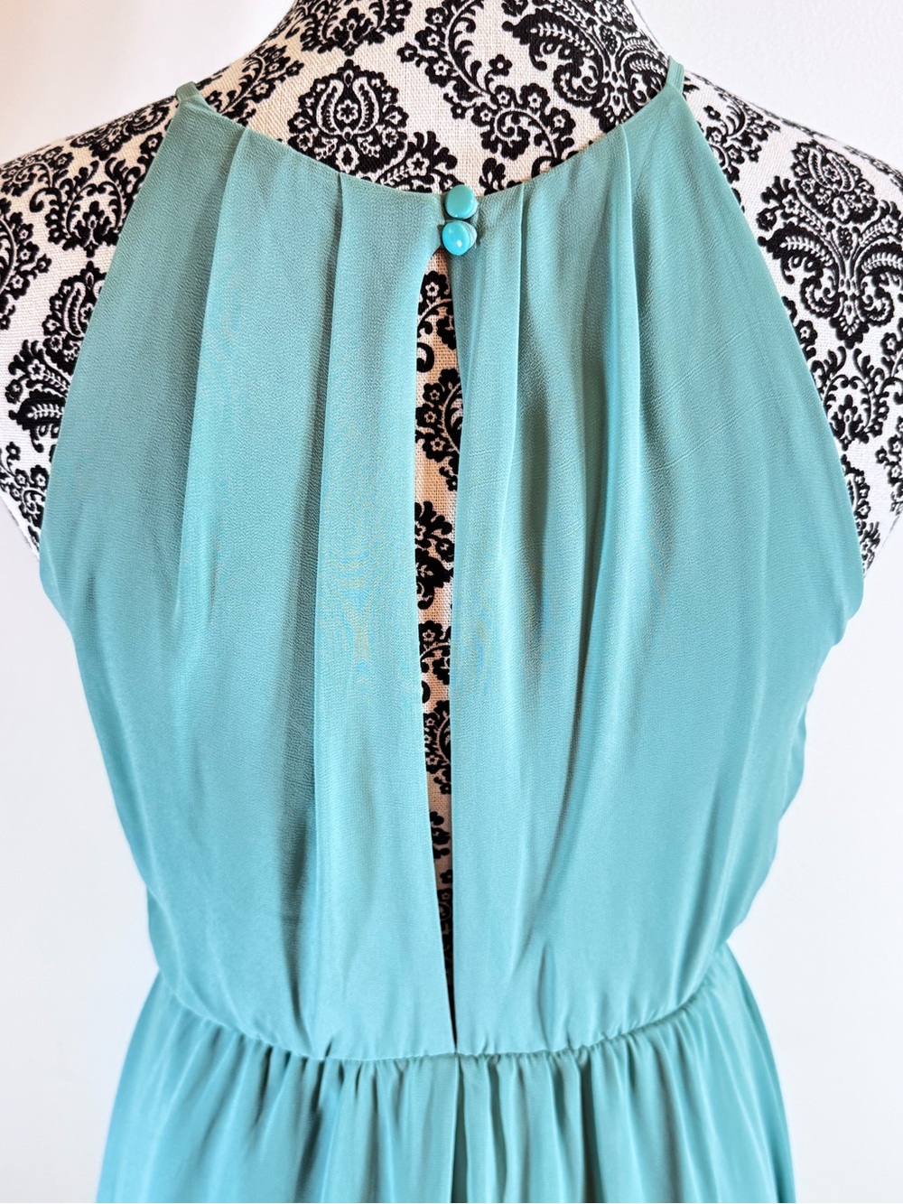 Lush Aqua Green Halter Light Flowy Mini Skater Dress size XS - Picture 5 of 7